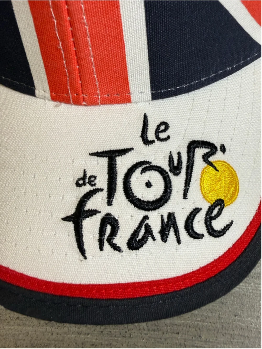 Official Le Tour De France UK Union Jack Cycling Cap Hat White NWT W/defects